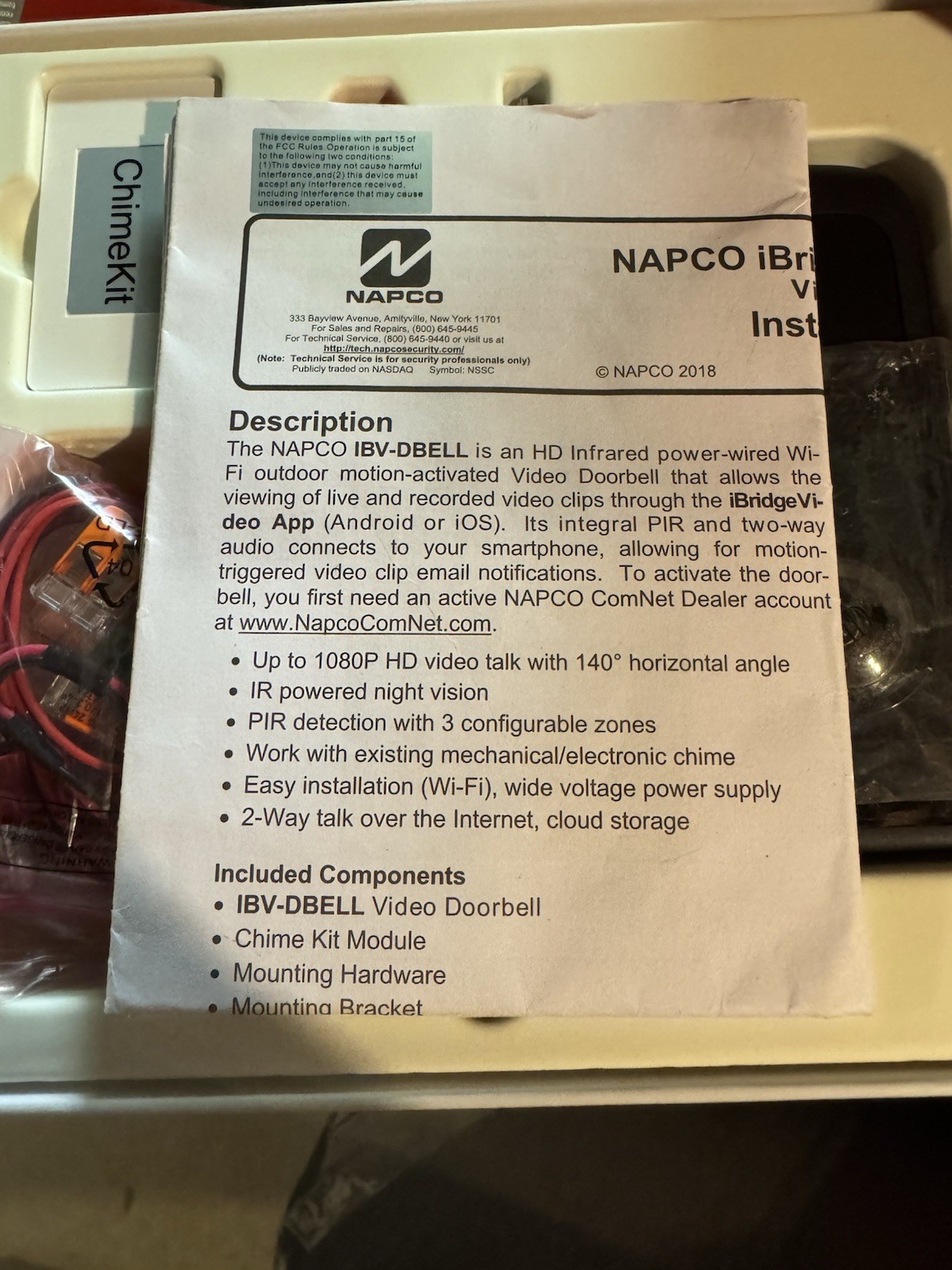 Napcop Ibridge Video Doorbell IBV-DBELL
