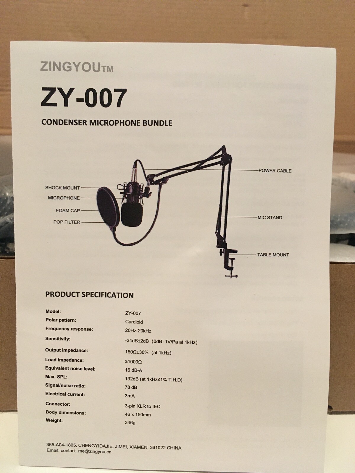 ZINGYOU Condenser Microphone Bundle, ZY-007