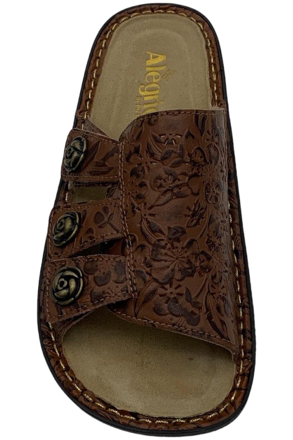 Alegria Leather Adjustable Slide Sandals Loretta