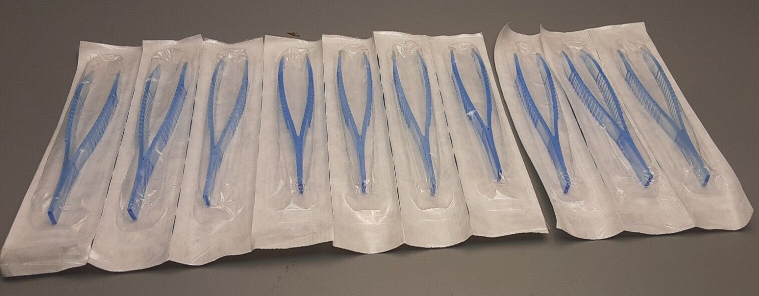 Unomedical Disposable Sterile Forceps with Blunt Tip - Lot of (10) - 84011182