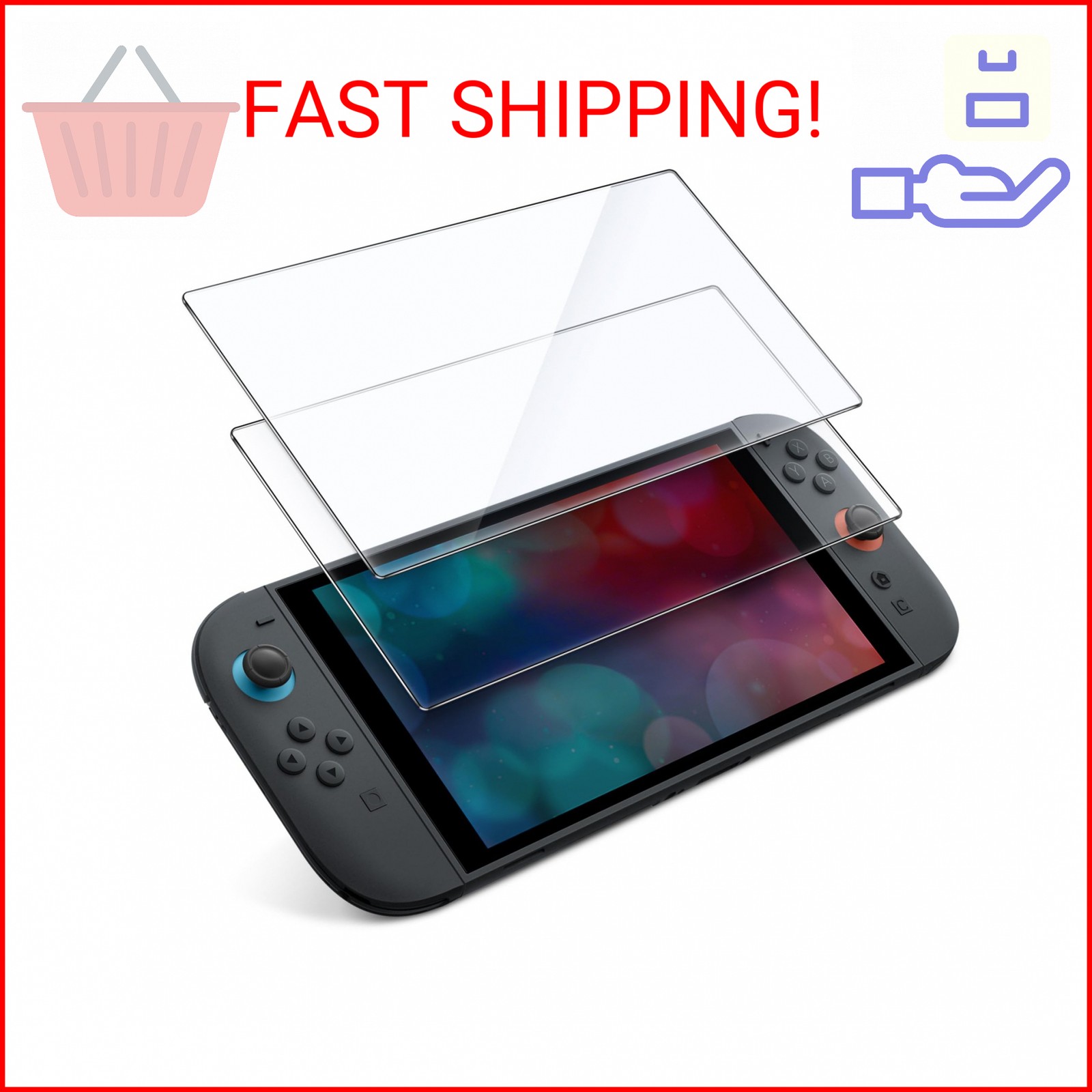 JETech Screen Protector for Nintendo Switch 2 2025, 9H Tempered Glass Film, Anti