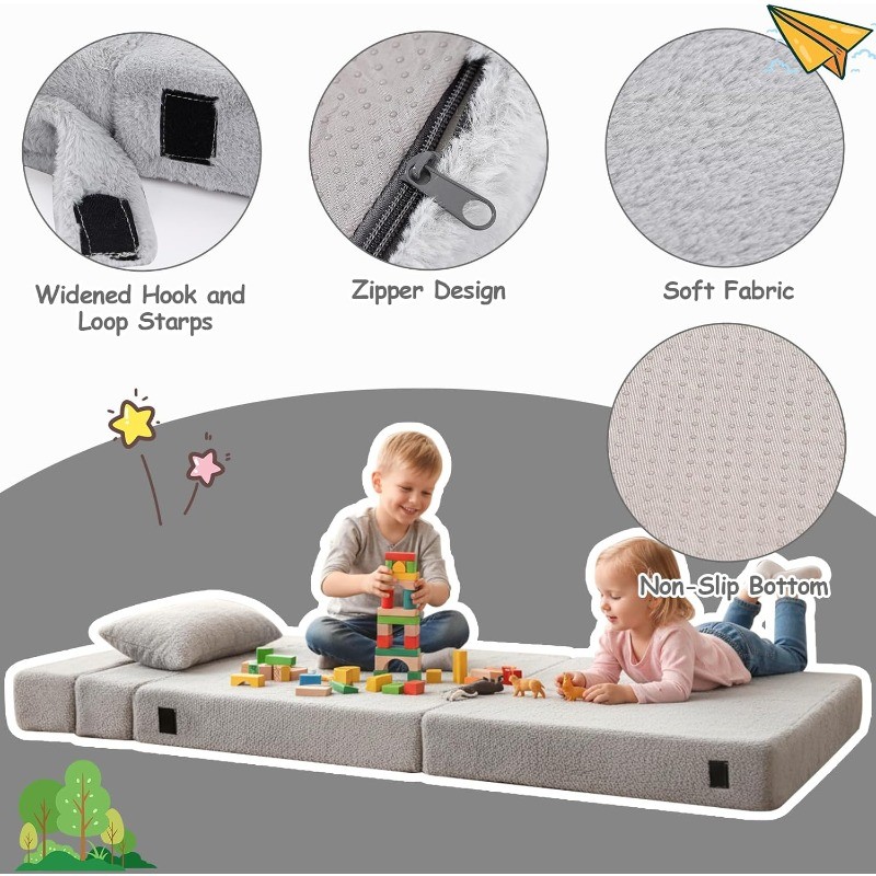 Kids Floor Mattress Toddler Child Fold Up Sofa Couch Convertible Futon Folding