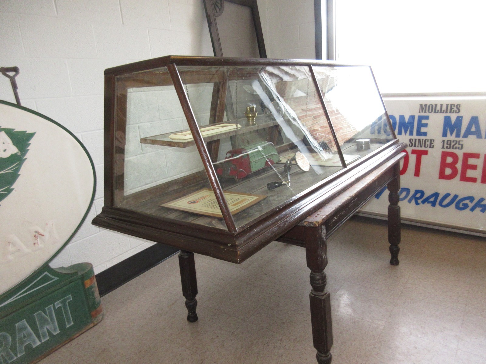 ANTIQUE SHOW CASE JEWELRY STORE TOBACCO SHOP MUSEUM COLLECTOR DISPLAY OAK  1910