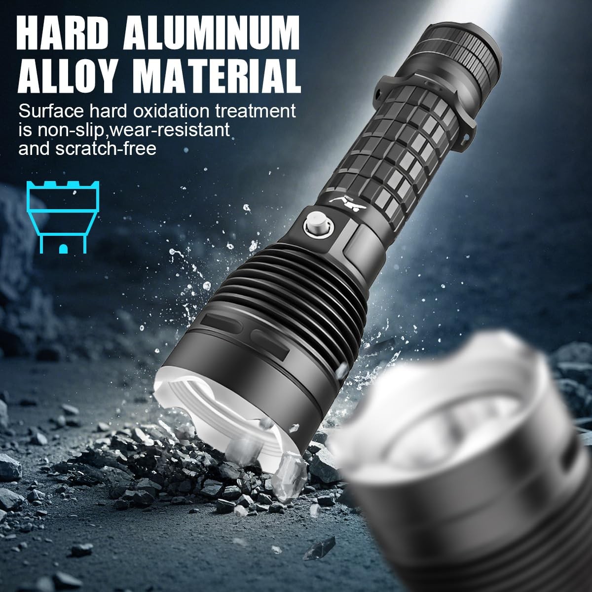 3000LM Waterproof Diving Flashlight IPX8 LED Scuba Light Rechargeable