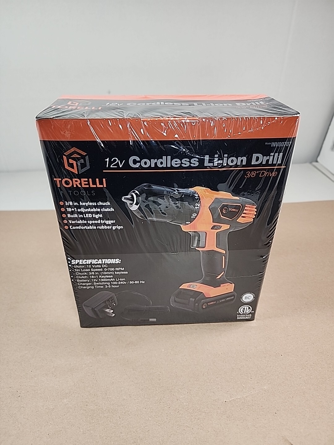 NEW Torelli Tools 12V Cordless Li-ion Drill 3/8" Keyless Chuck Interteck Sealed