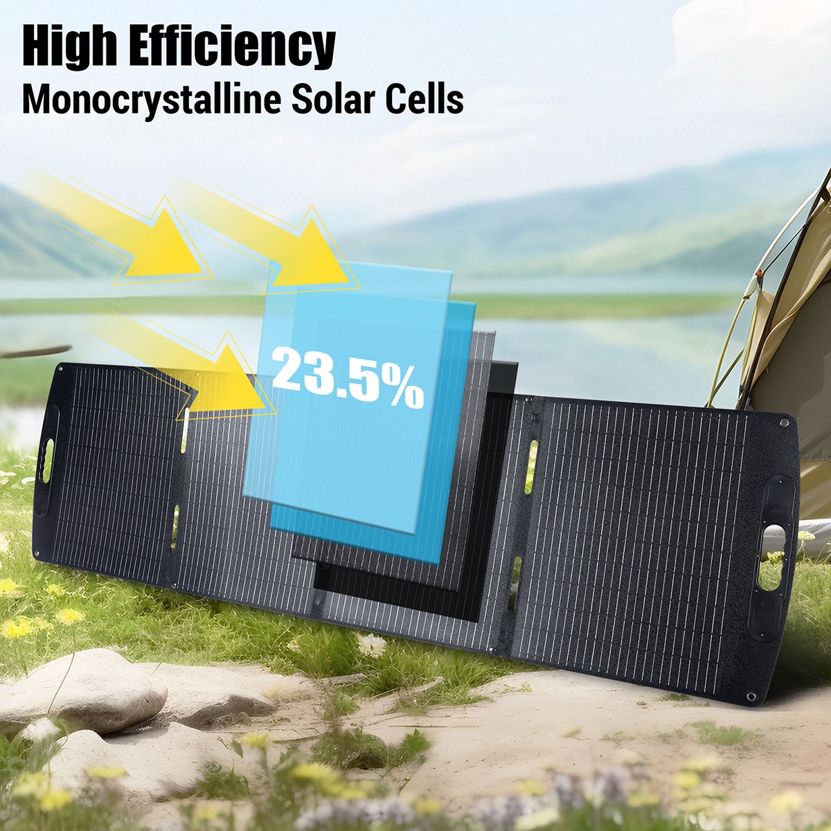 LINEBA 200W Lightweight Portable Solar Suitcase Foldable Solar Panel For Camping
