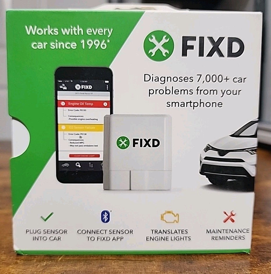 FIXD OBD2 Vehicle Health Monitor - Dx 7,000+ Car Problems, New/Sealed - White