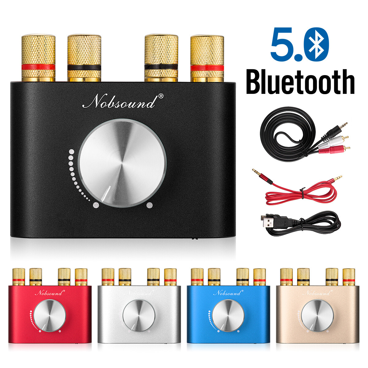 Nobsound 100W Mini Power Amplifier Digital HiFi Amp with USB/AUX/Bluetooth Input