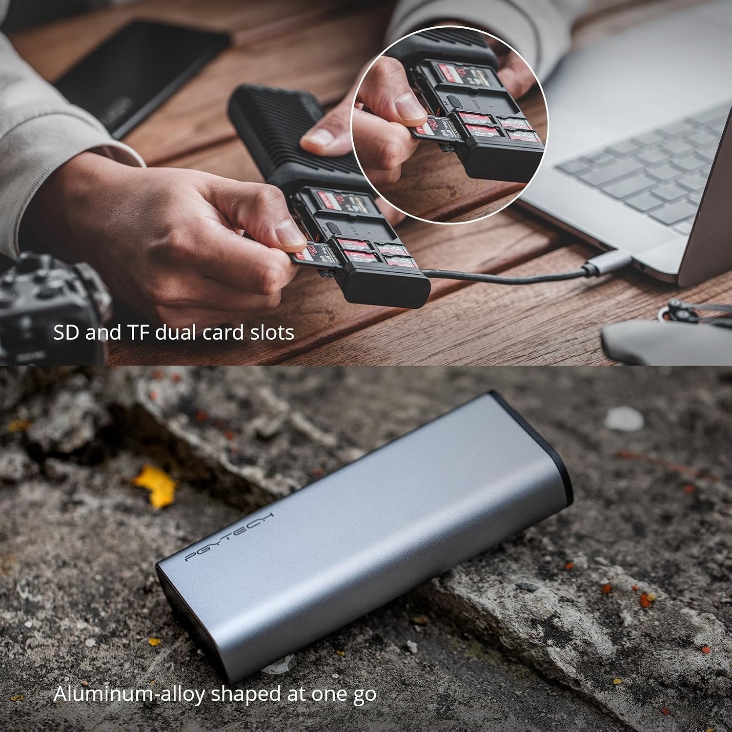 High-Speed 2-in-1 SD Card Reader Type-C Adapter