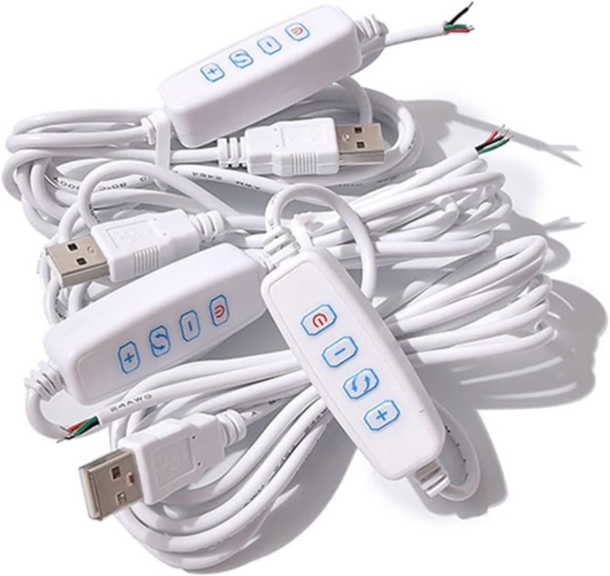 USB LED Dimmer with On/Off Switch for DC5V Bulbs and Lamps, White