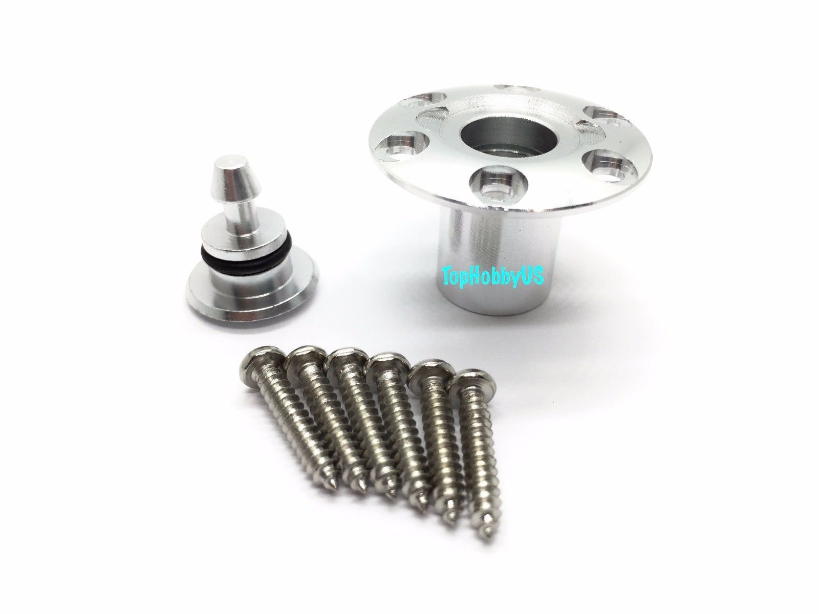 1 Set Gray Aluminum Fuel Dot Cap For RC Airplane & Boat  (US GOOD SELLER/SHIP)