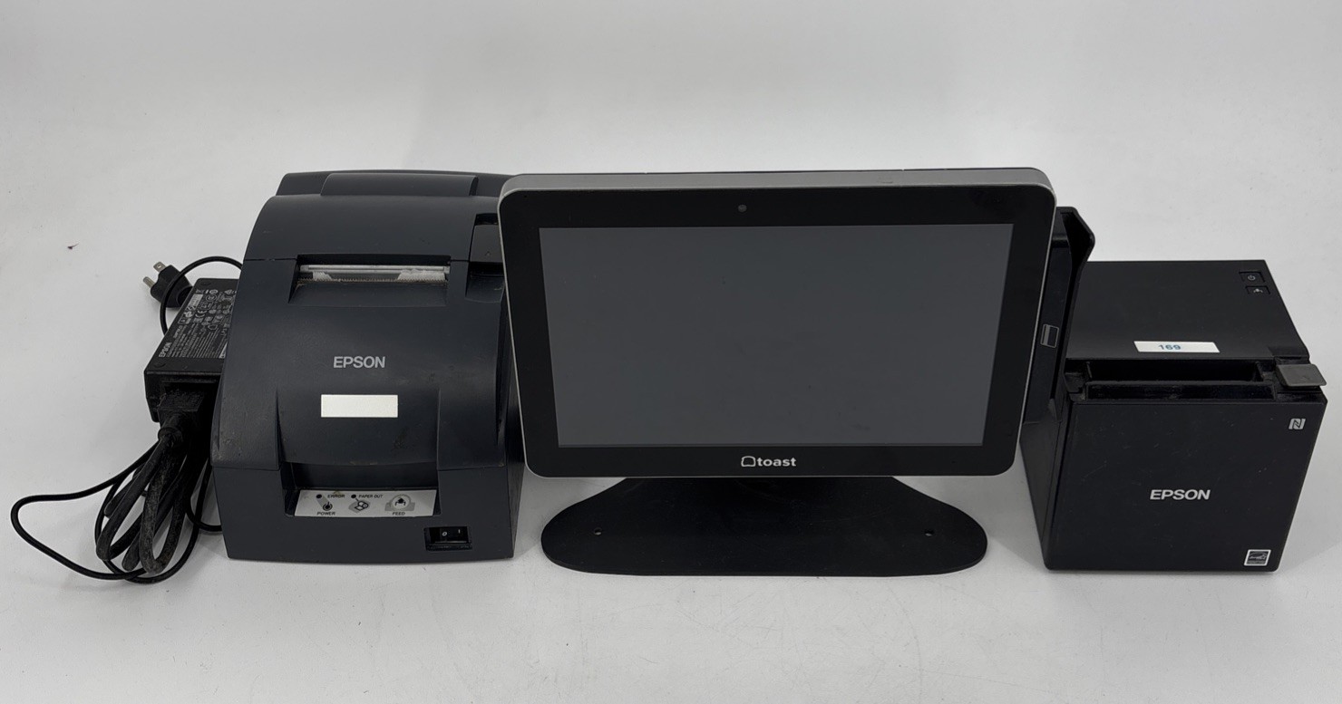 ELO ESY10i1B Touchscreen Toast POS Computer w/ Card Reader, 2 Receipt Printers