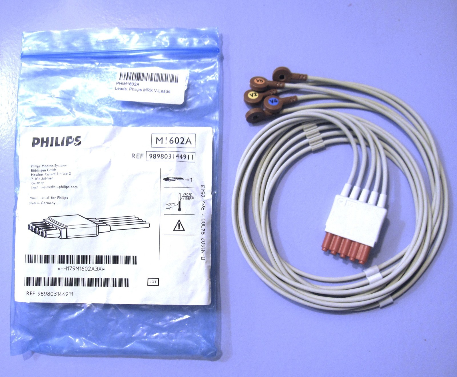 Philips Medizin Systeme MRX V-Leads, REF M1602A 989803144911 OEM, NEW IN PACKAGE