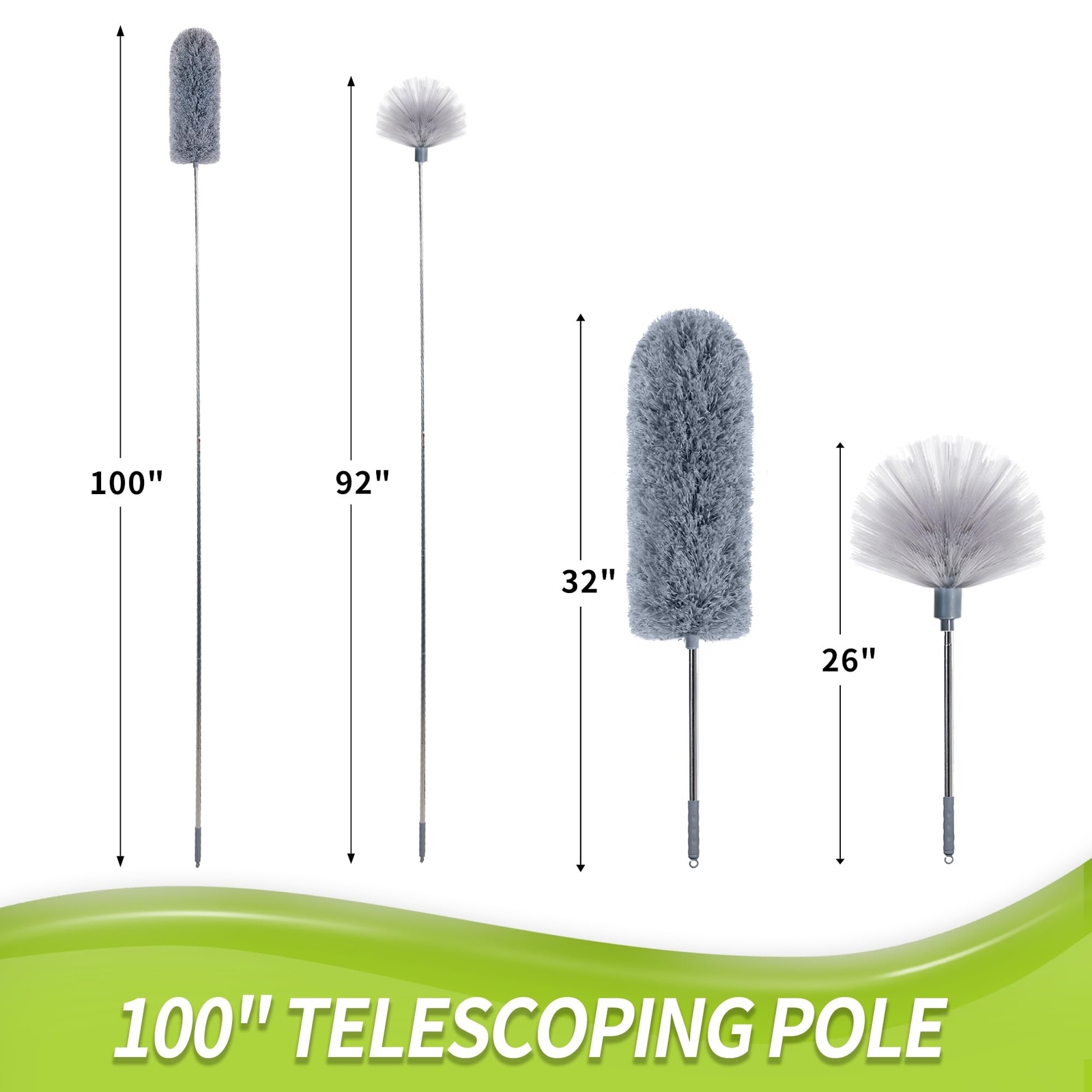 Cobweb Duster with Extension Pole, Spider Web Brush & Ceiling Cleaning Kit, 1...