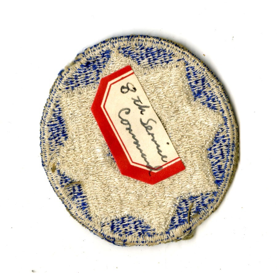 8th Service Command White Back Patch WWII Vintage Southern States
