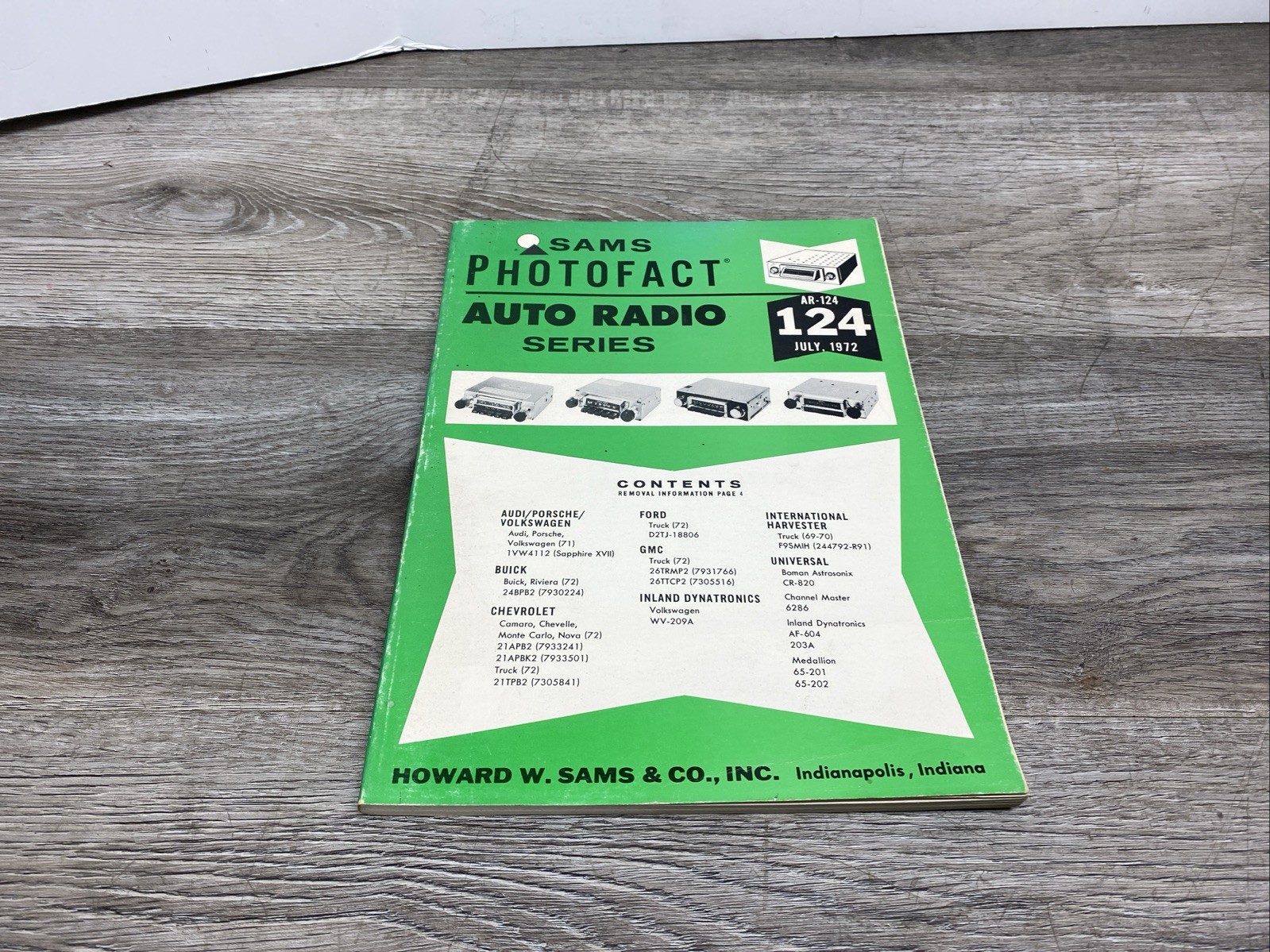 Sams Photofact Auto Radio Service Data Series Repair Magazine # AR-124