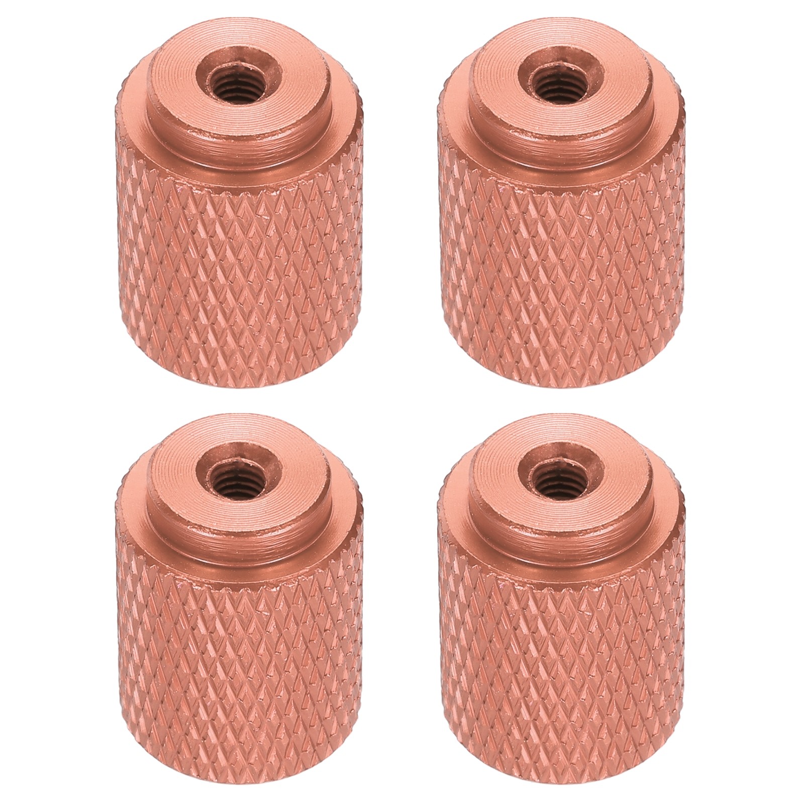 4pcs Knurled Thumb Nut, M3 12mm OD 16mm Height Aluminium Alloy Dark Orange
