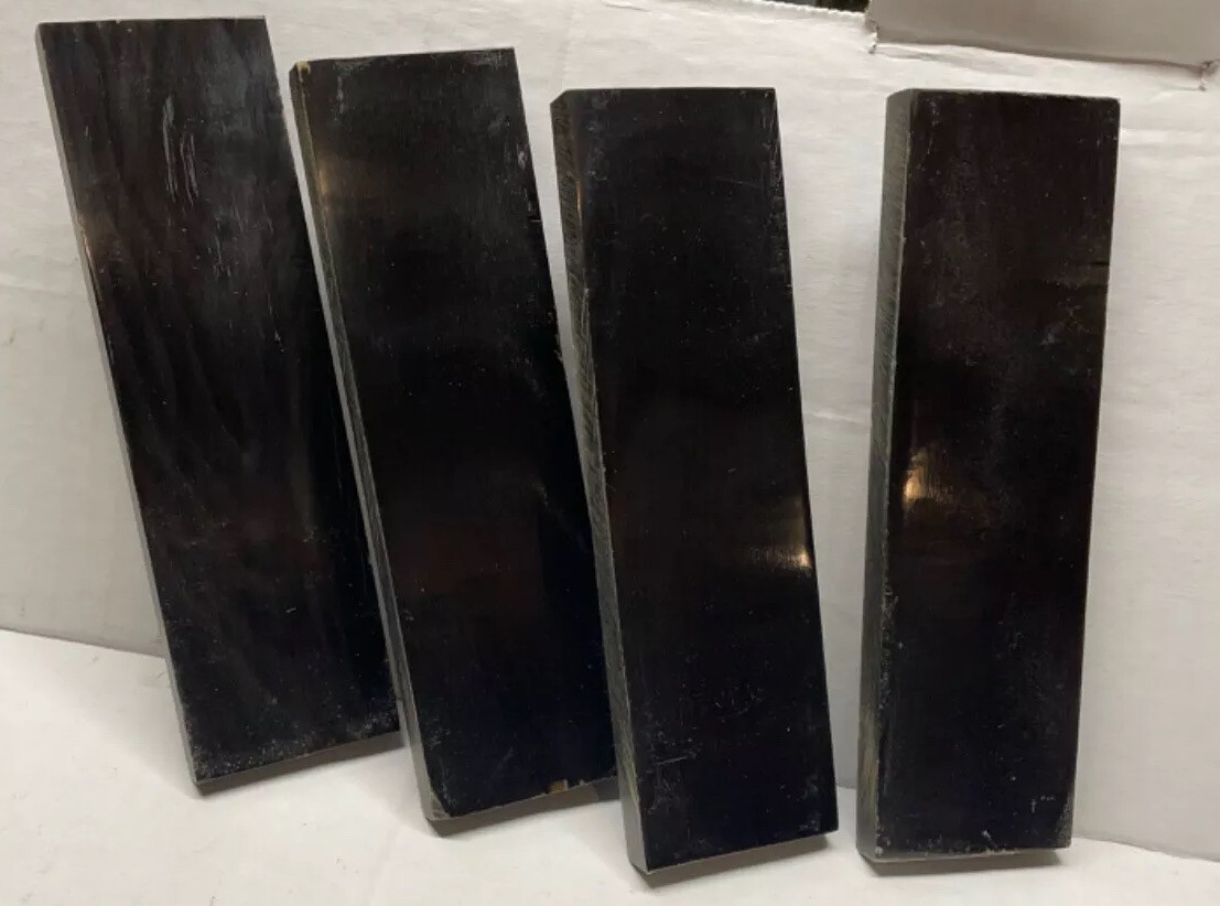 4 Buffalo Horn Scales 6x1.75x3/8 Knife Handles Grips Eye Frames Furniture Inlays