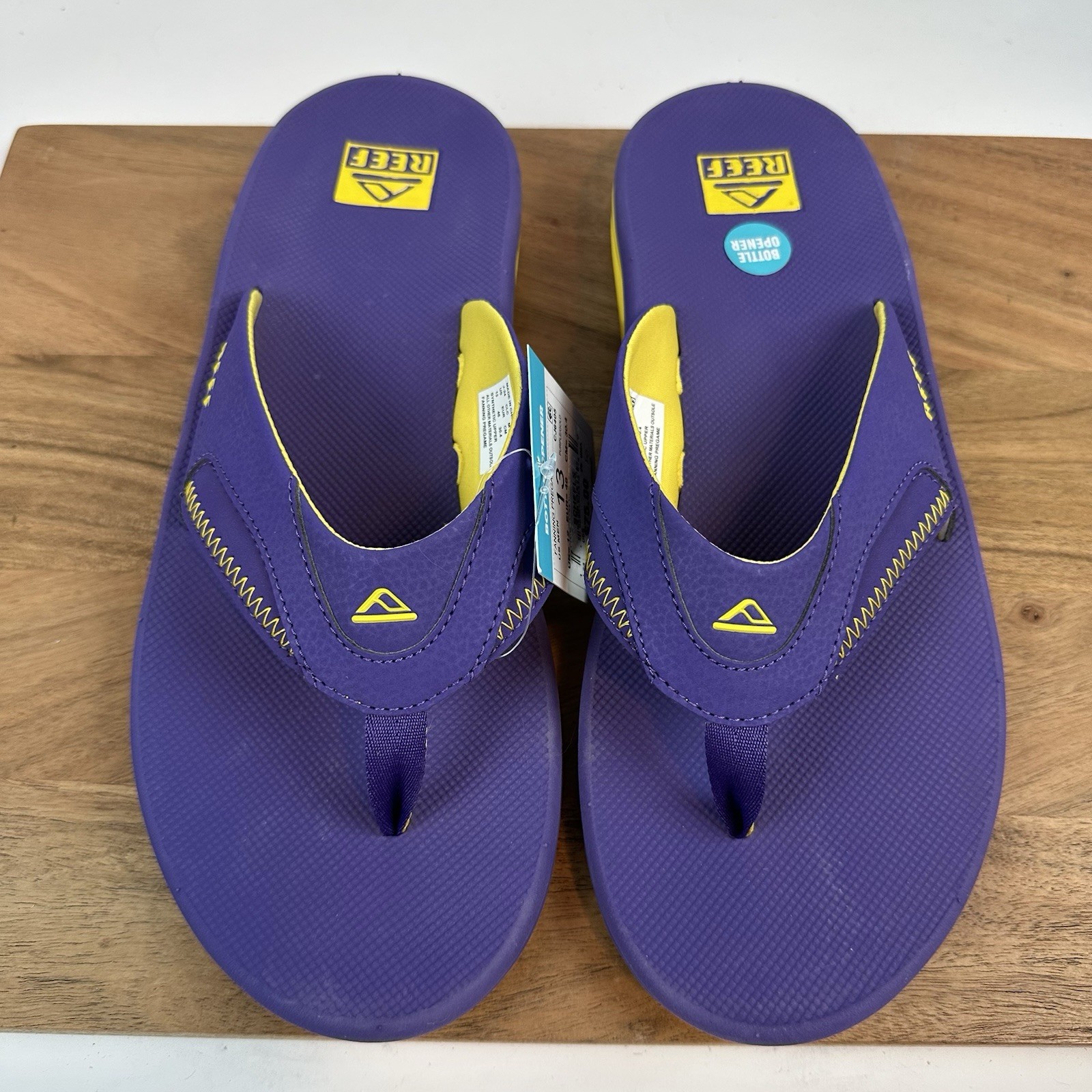New Mens Reef Fanning Pregame Purple Slip On Sandals Thong Flip Flops Size 13 D