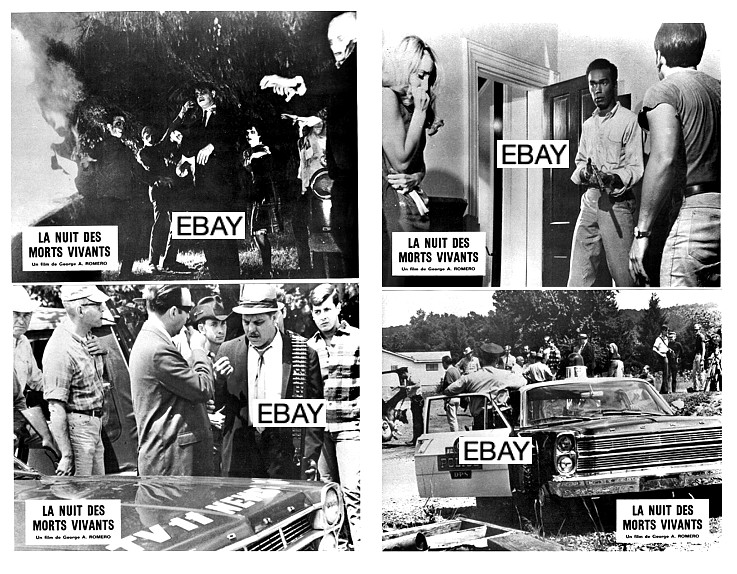 SALE:NIGHT OF THE LIVING DEAD 1968 MOVIE PHOTOS LOT #2 (4) G ROMERO WALKING DEAD