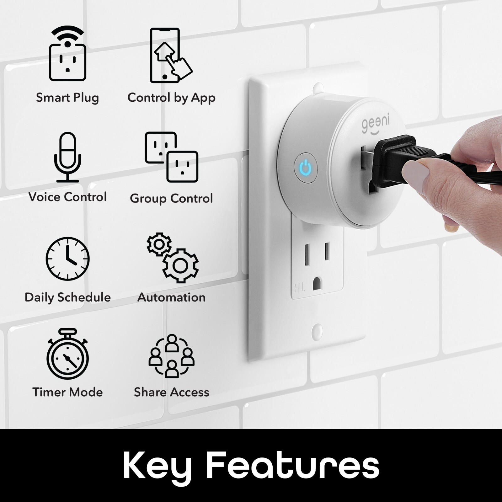 Geeni DOT Smart Wi-Fi Outlet Plug with Voice Control (2 Pack)