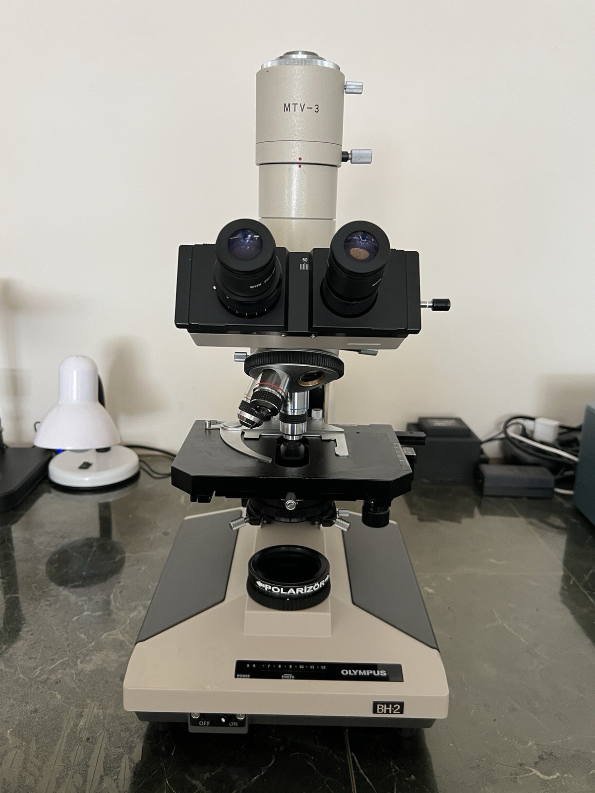 Olympus BH2/BHS Trinocular 100W Polarizing Microscope + MTV-3 + S-Plan Optics