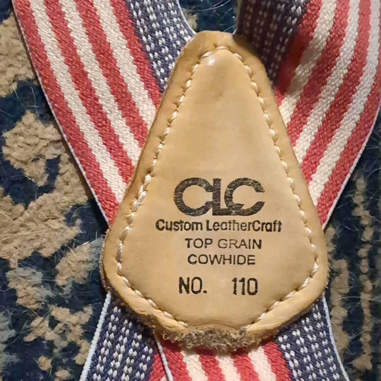 Leathercraft CLC Heavy Duty Suspenders USA Red White Blue 110 USA 4th of July