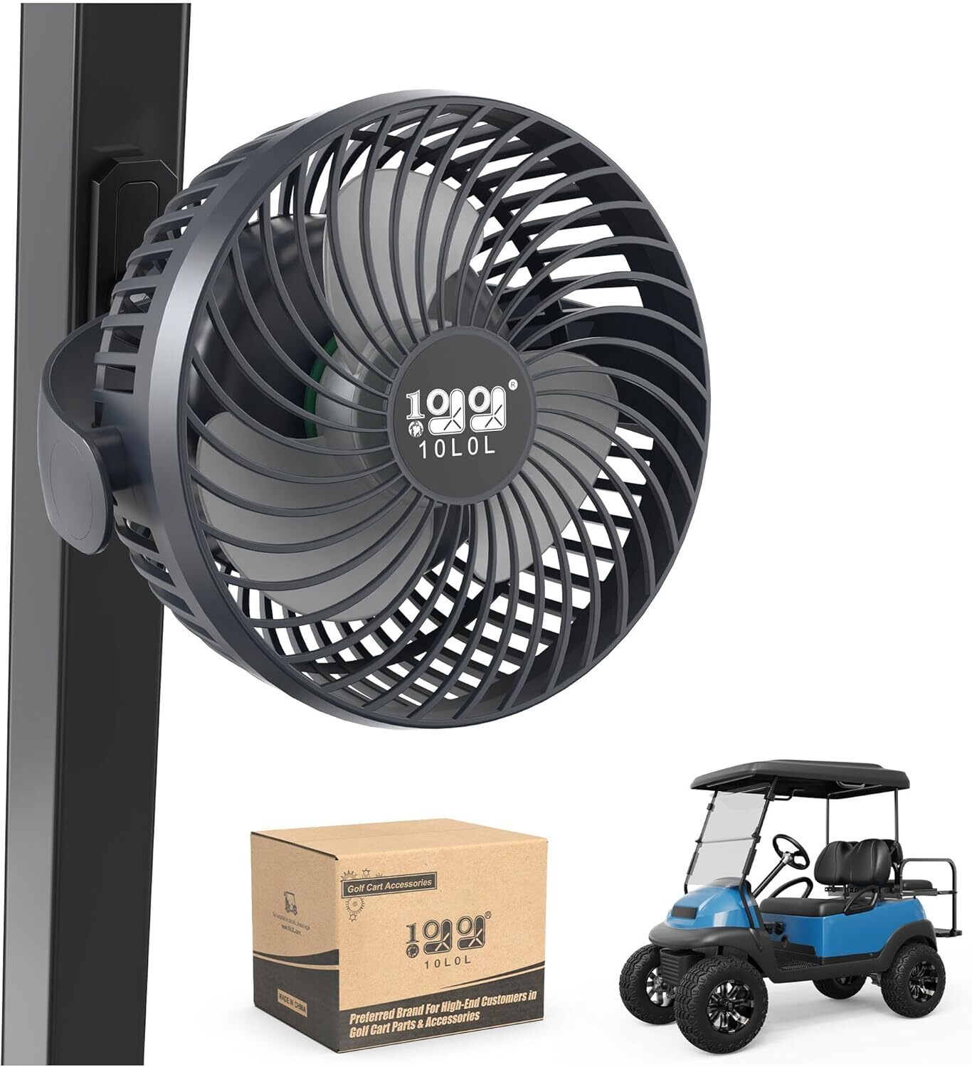 Rechargeable Golf Cart Fan Magnetic Mount Cooling Fan for Yamaha EZGO Club Car