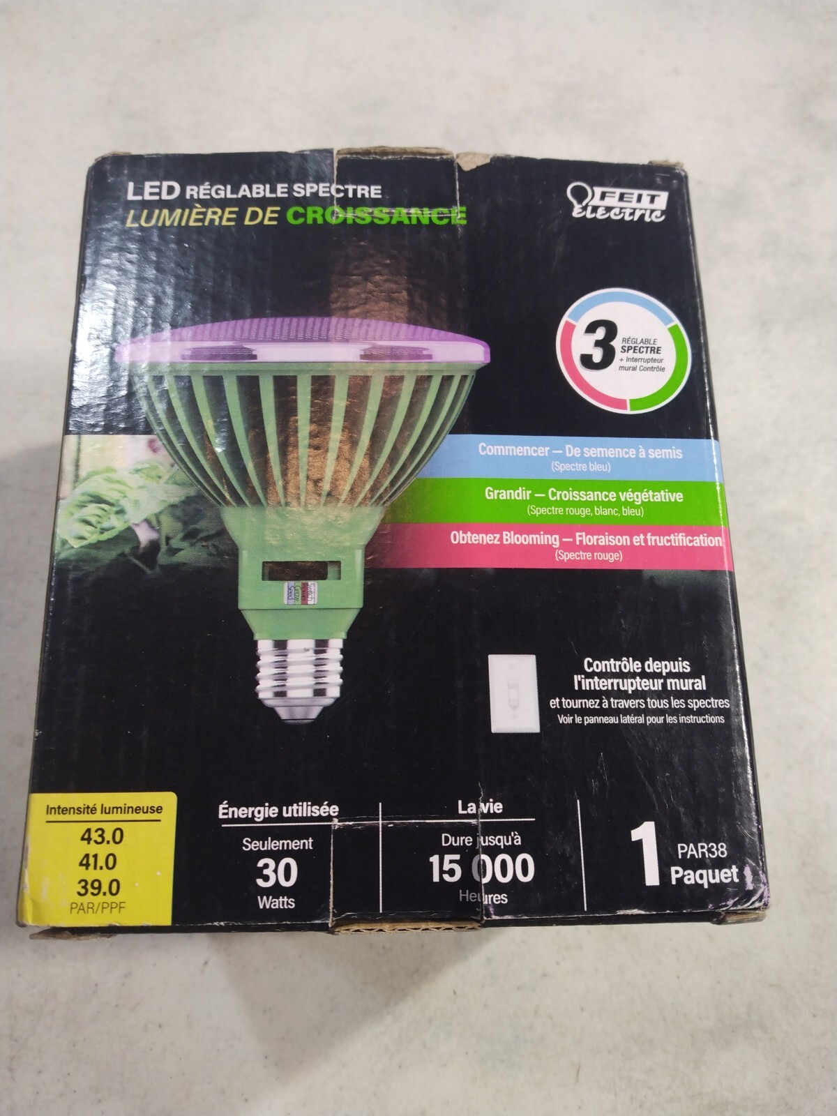 Feit Electric PAR 38 E26 (Medium) LED Grow Light Clear 1 pk