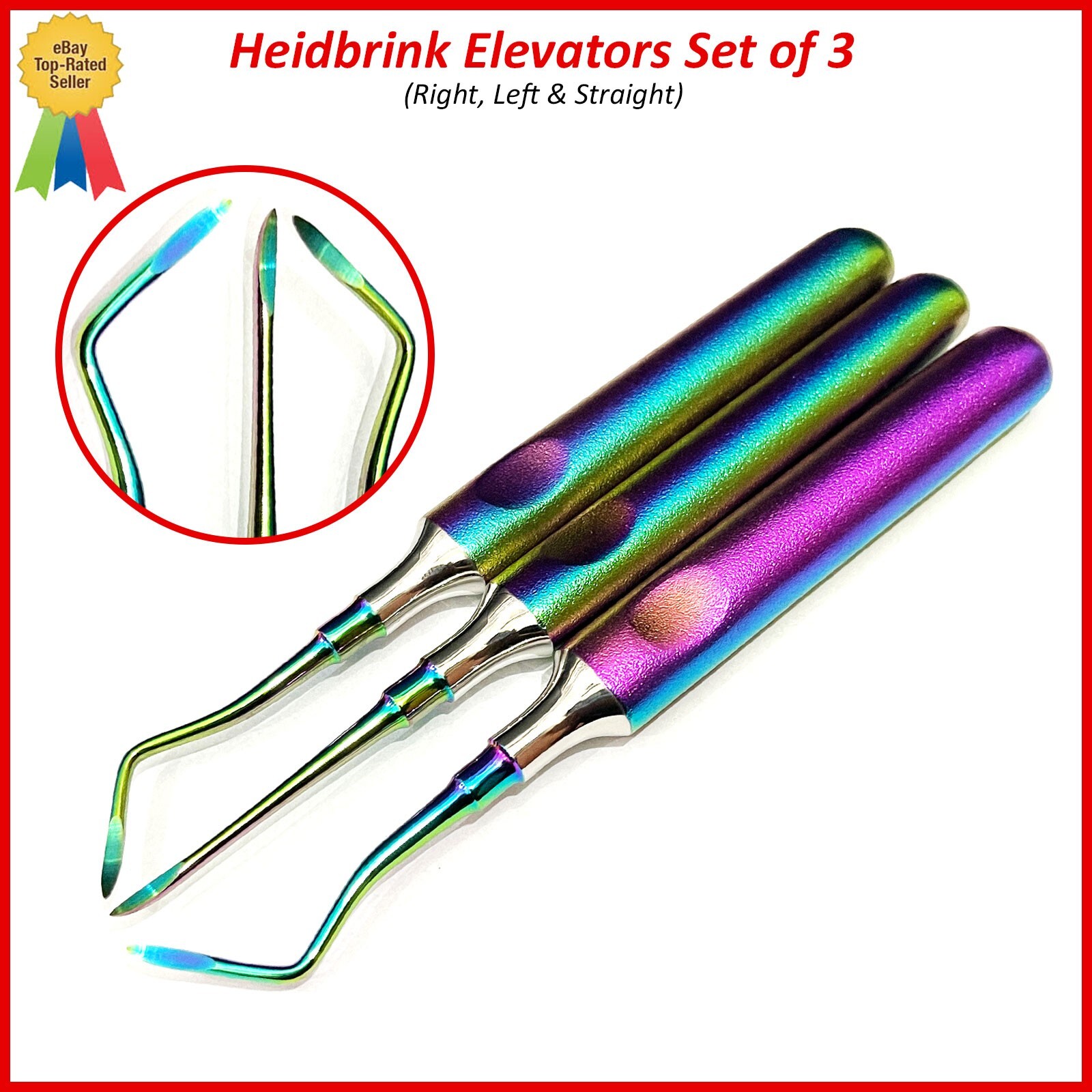 Dental Root Elevators Multi HEIDBRINK Oral Surgery Luxating Root Elevators 3 Pcs