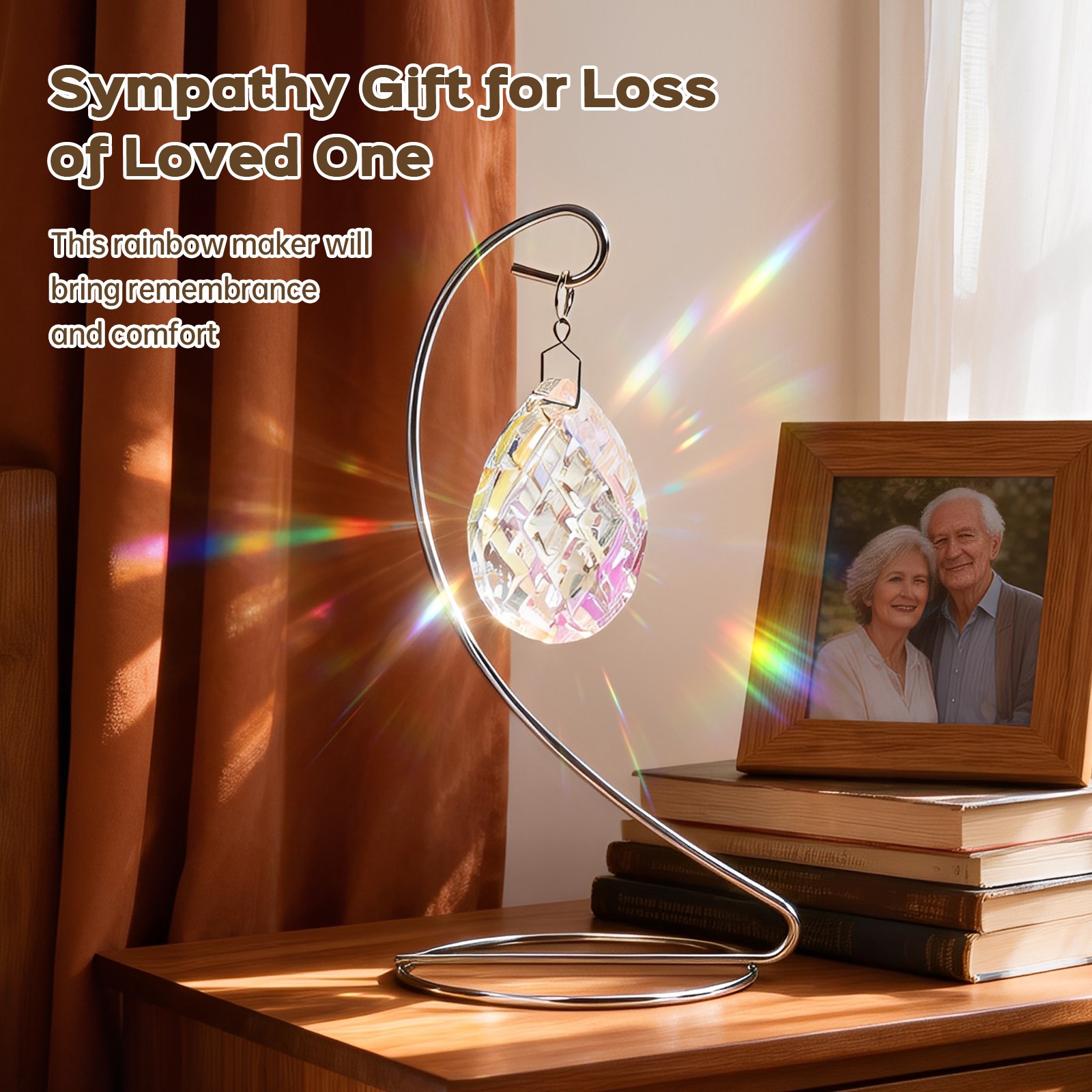 Sun Capture Light Drop Shape Vertical Crystal Glass Light Capture Device Gift