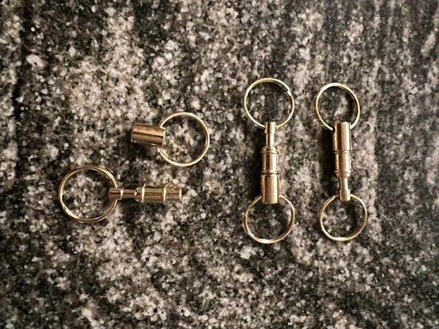 20pc DETACHABLE KEY CHAIN NICKEL PLATED - PULL APART QUICK RELEASE KEY RING