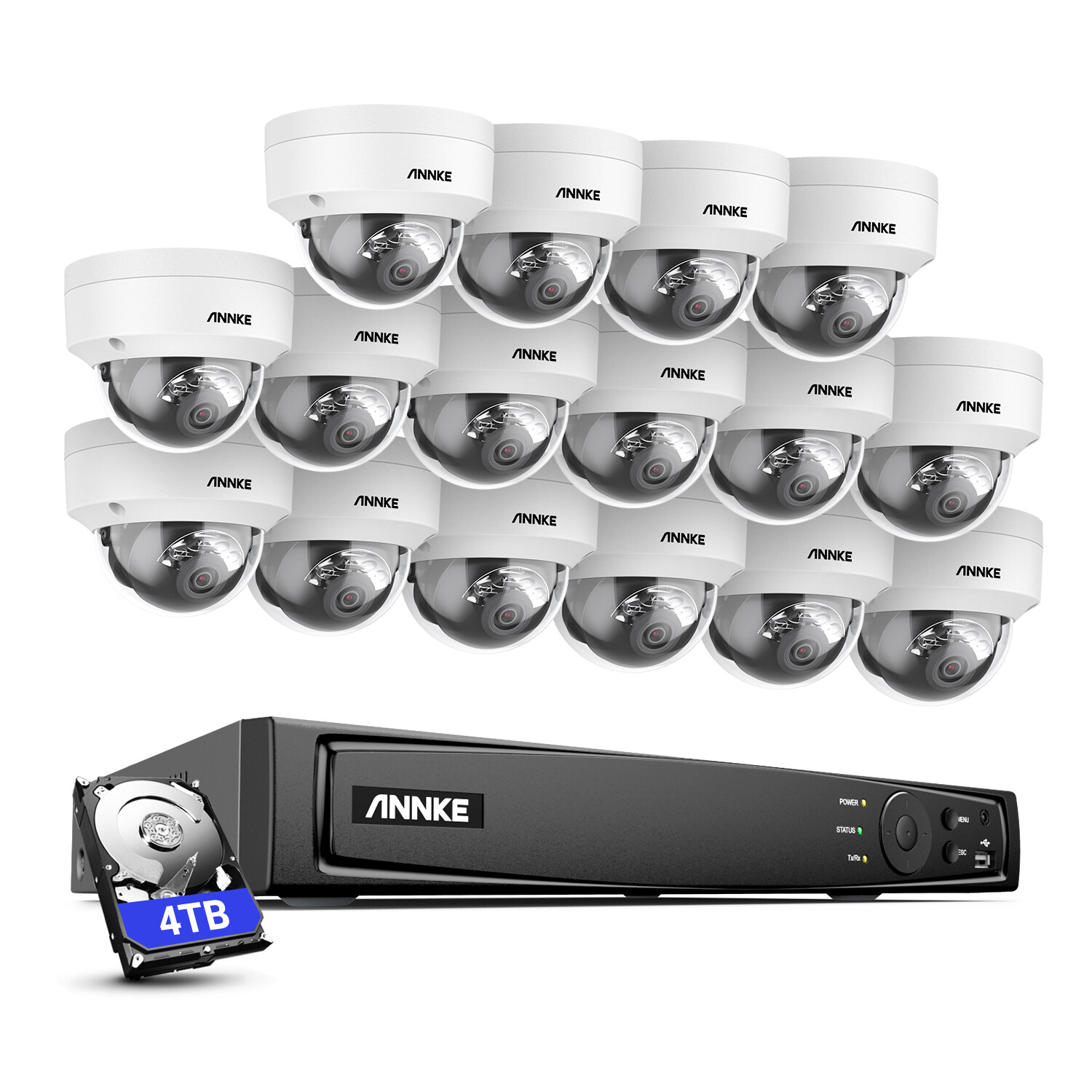 ANNKE 12MP 8CH 16CH NVR 4K Audio POE Security Camera System Color Night Outdoor