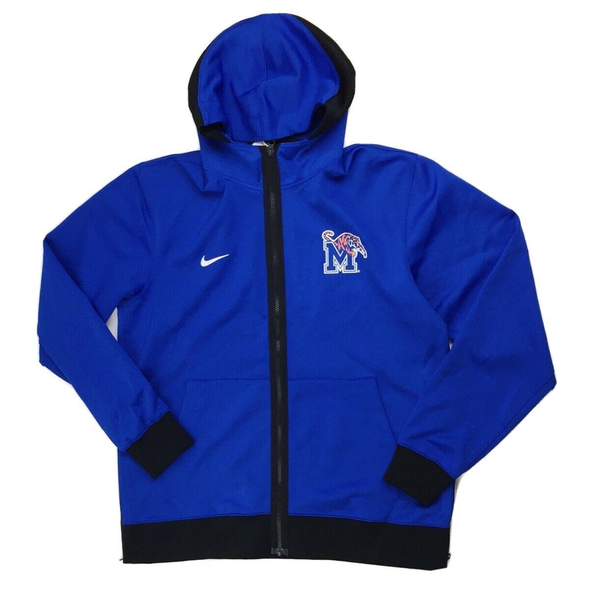 Nike Memphis Tigers Showtime Jacket Full Zip Hoodie Mens L Blue DC2445