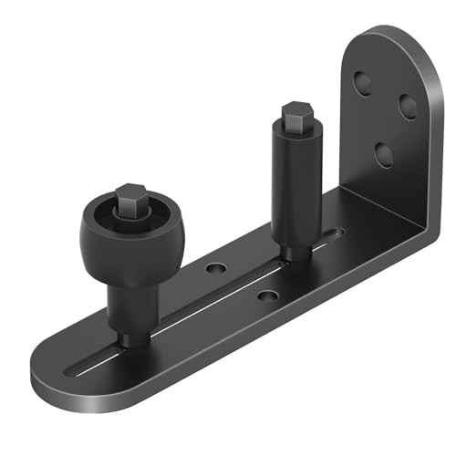 Sliding Barn Door Floor Guide, Adjustable Rollers Barn Door Hardware, 1 Black