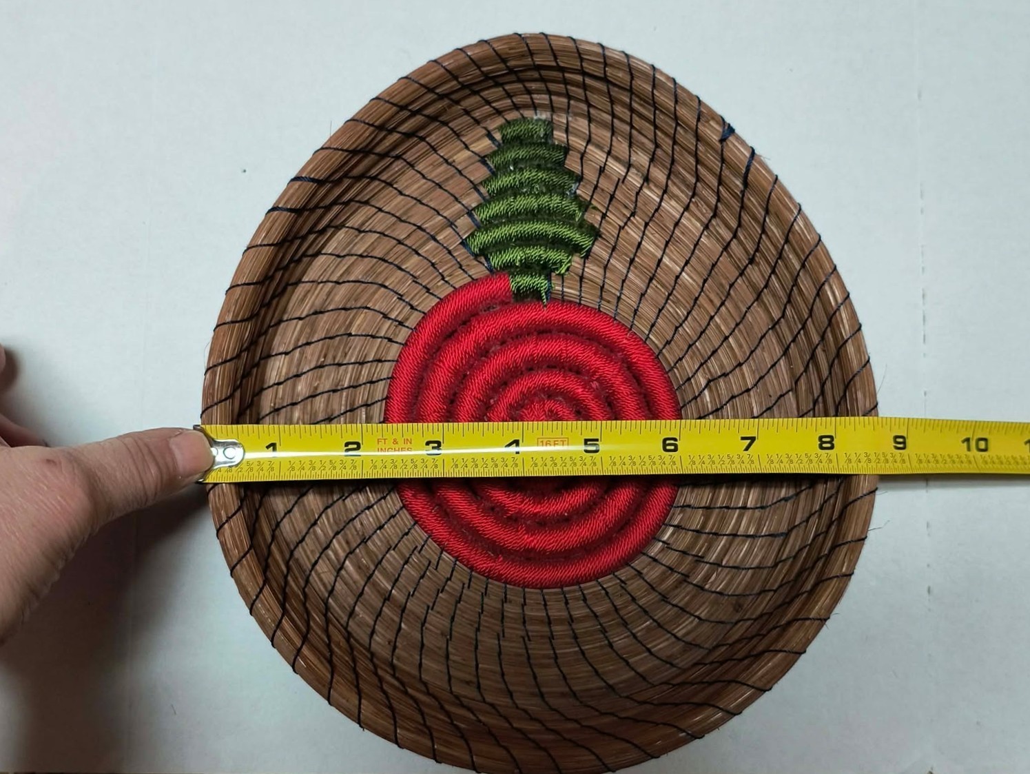 HAND WOVEN BASKET - 10X9X2 inch