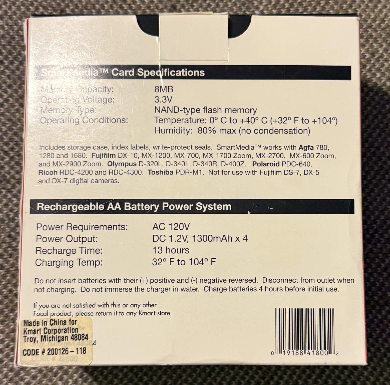 Focal SmartMedia Digital Camera Memory Accessory Kit * 019188418002 * BRAND NEW