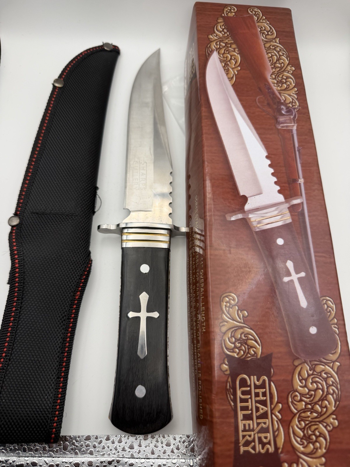New In Box Sharps Cutlery (SHP-008) 11in Overall Length Knife With Nylon Sheath