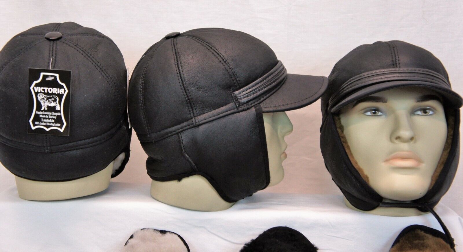 Real Sheepskin Shearling Leather Aviator Trapper Ushanka Elmer Fudd Hat M-3XL