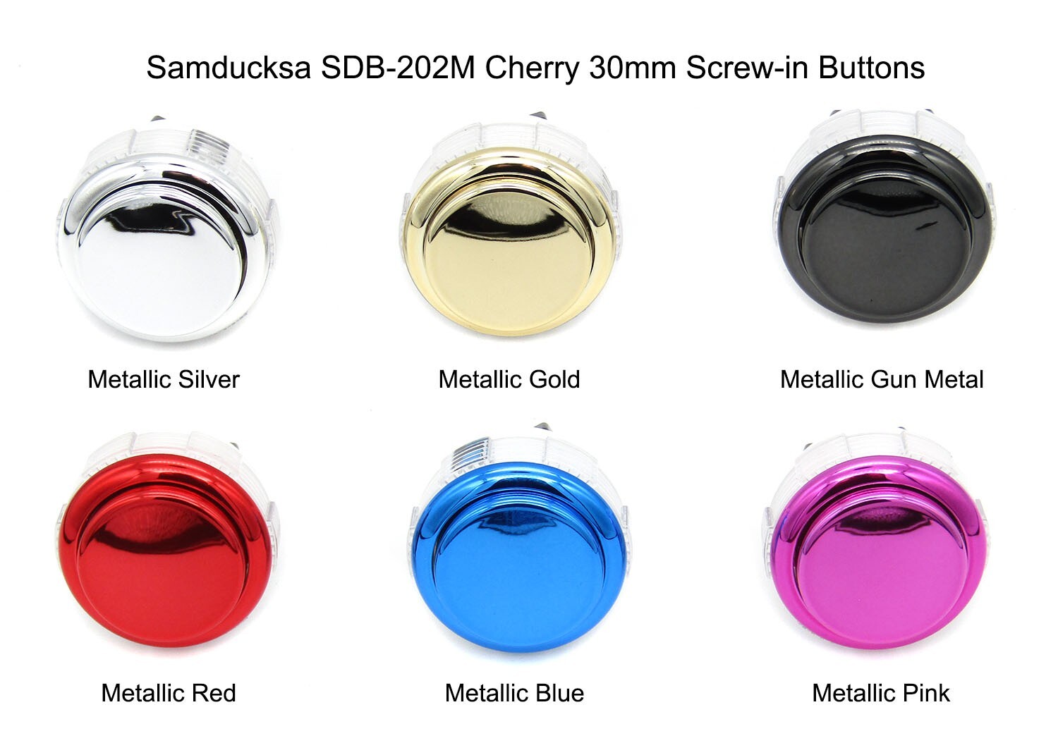 Crown / Samducksa SDB-202M 30mm Cherry Screw In Metallic Button *US Shipper*