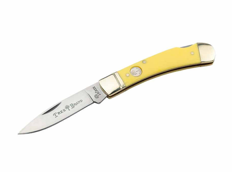 BOKER Treebrand Lockback Yellow Delrin Classic Folding Knife D2 Back Lock 110818