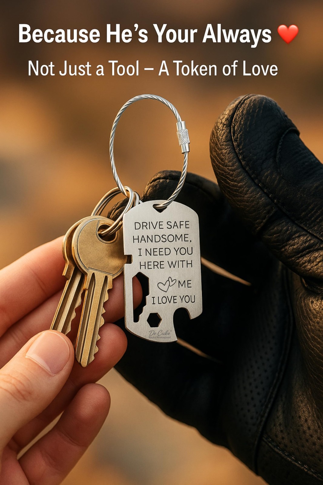 De Cube Drive Safe Handsome Keychain Multi Tool | 6-in-1 Stainless Silver