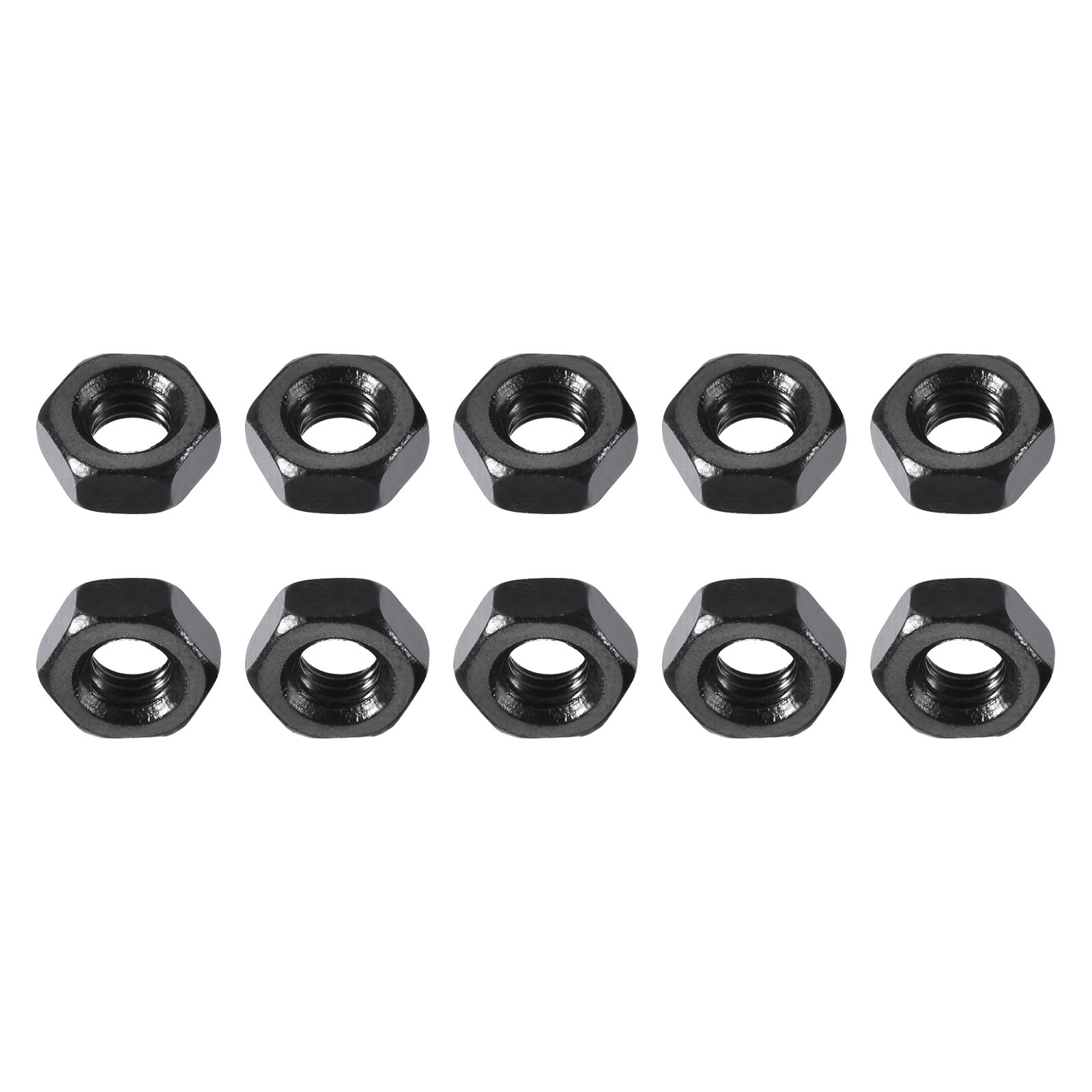 100Pack M3x0.5mm(DxL) Hex Nuts Carbon Steel Zinc Plated Hexagon Nuts Black