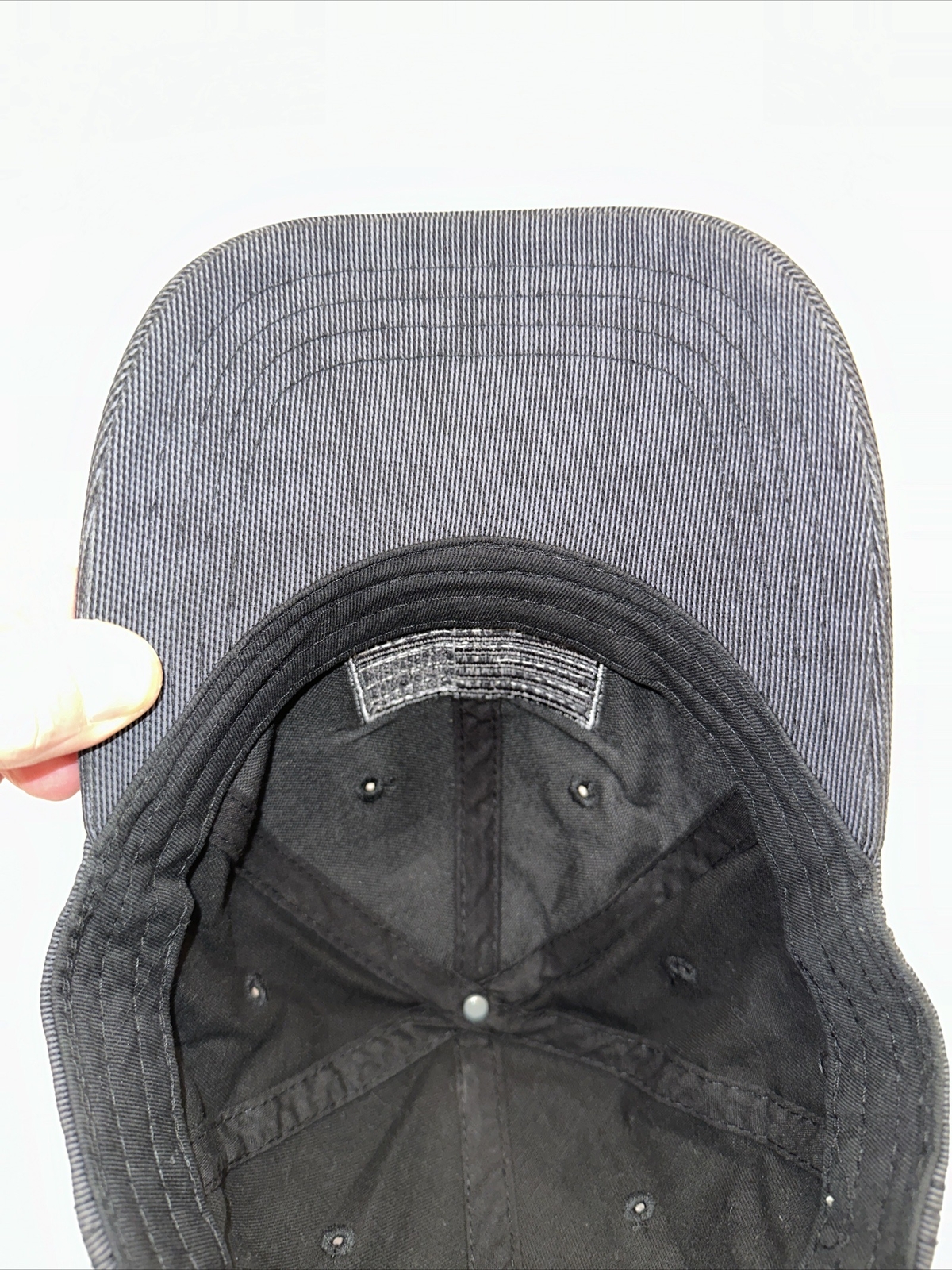 American Flag Black on Black Gray Pinstripe Hat Cap Hook Loop. Unbranded