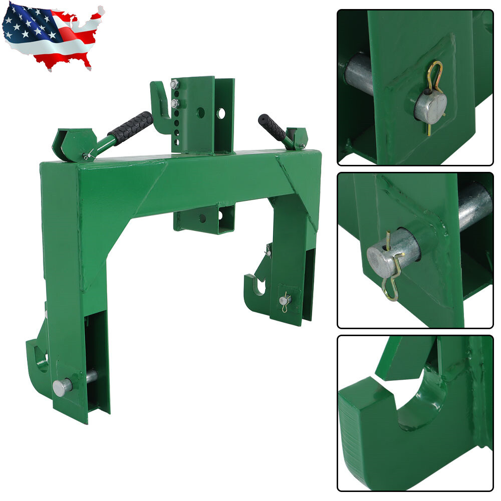For Cat 1 & 2 Tractors W/ 2" Receiver Hitch 3000 LB Steel 3 Point Quick Hitch