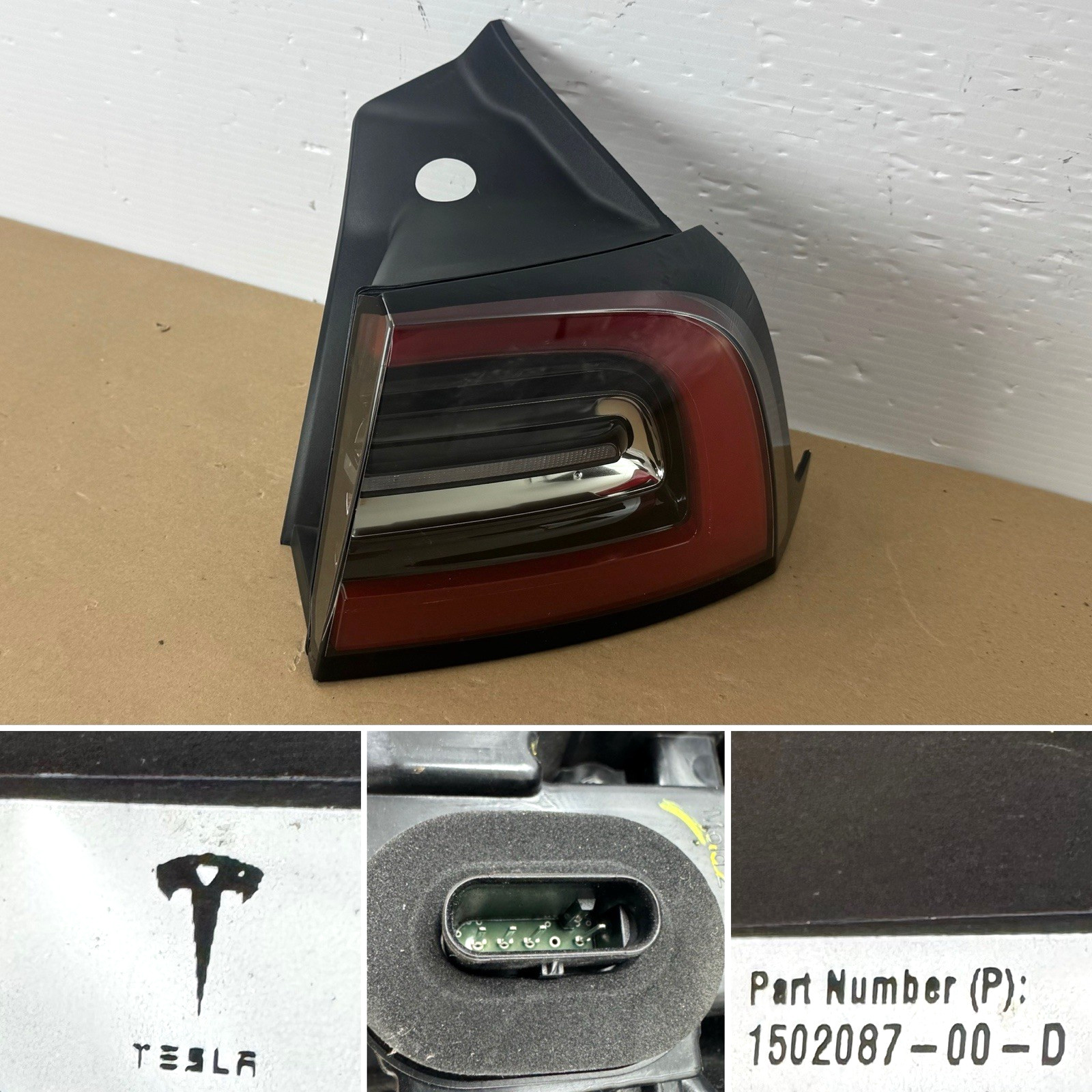 2020-2024 TESLA MODEL Y / 3 RIGHT SIDE TAIL LIGHT 1502087-00-D OEM 4 pin Nice!
