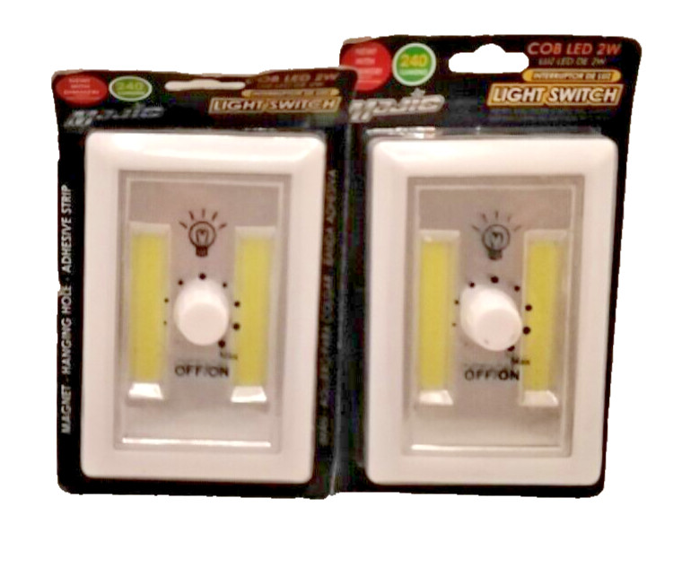 2x Majic Light Dial Switch With Dimmer LED Adhesive Add a light to any room