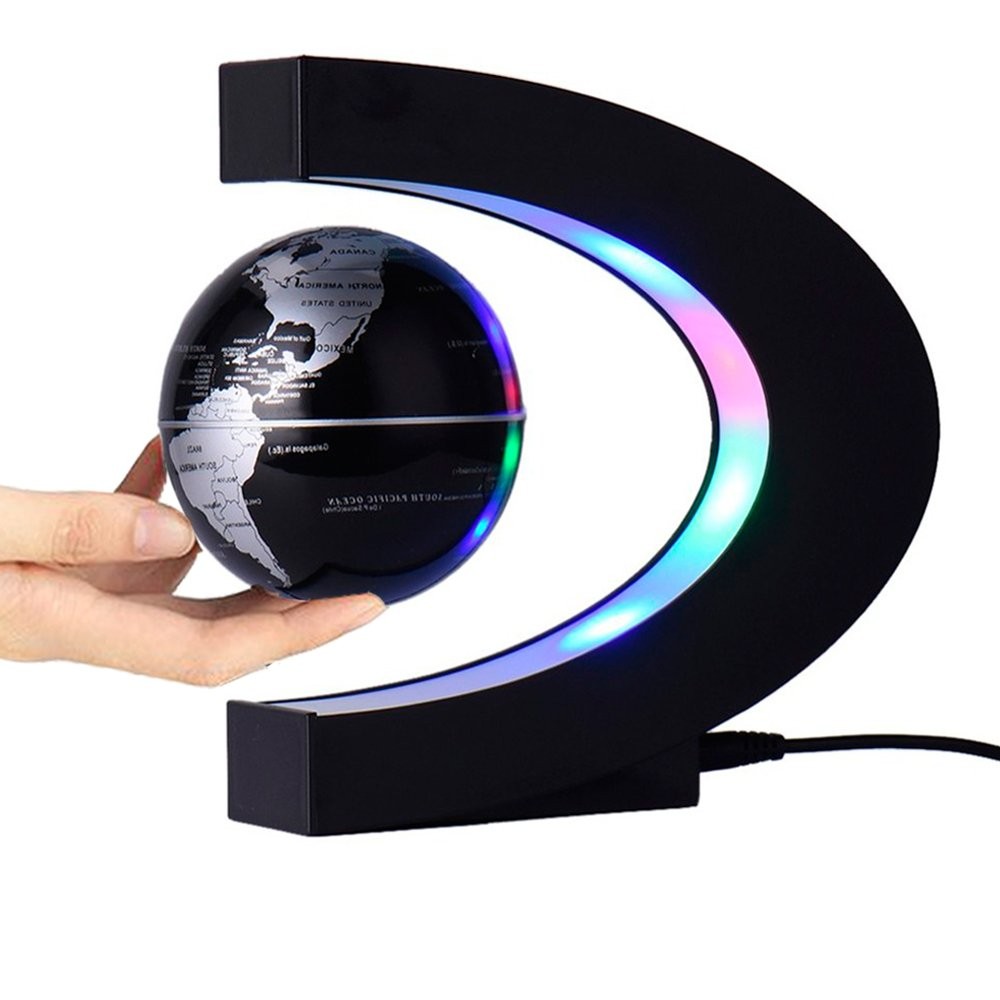 Floating Globe With Led Lights C Shape Magnetic Levitation Floating Globe
