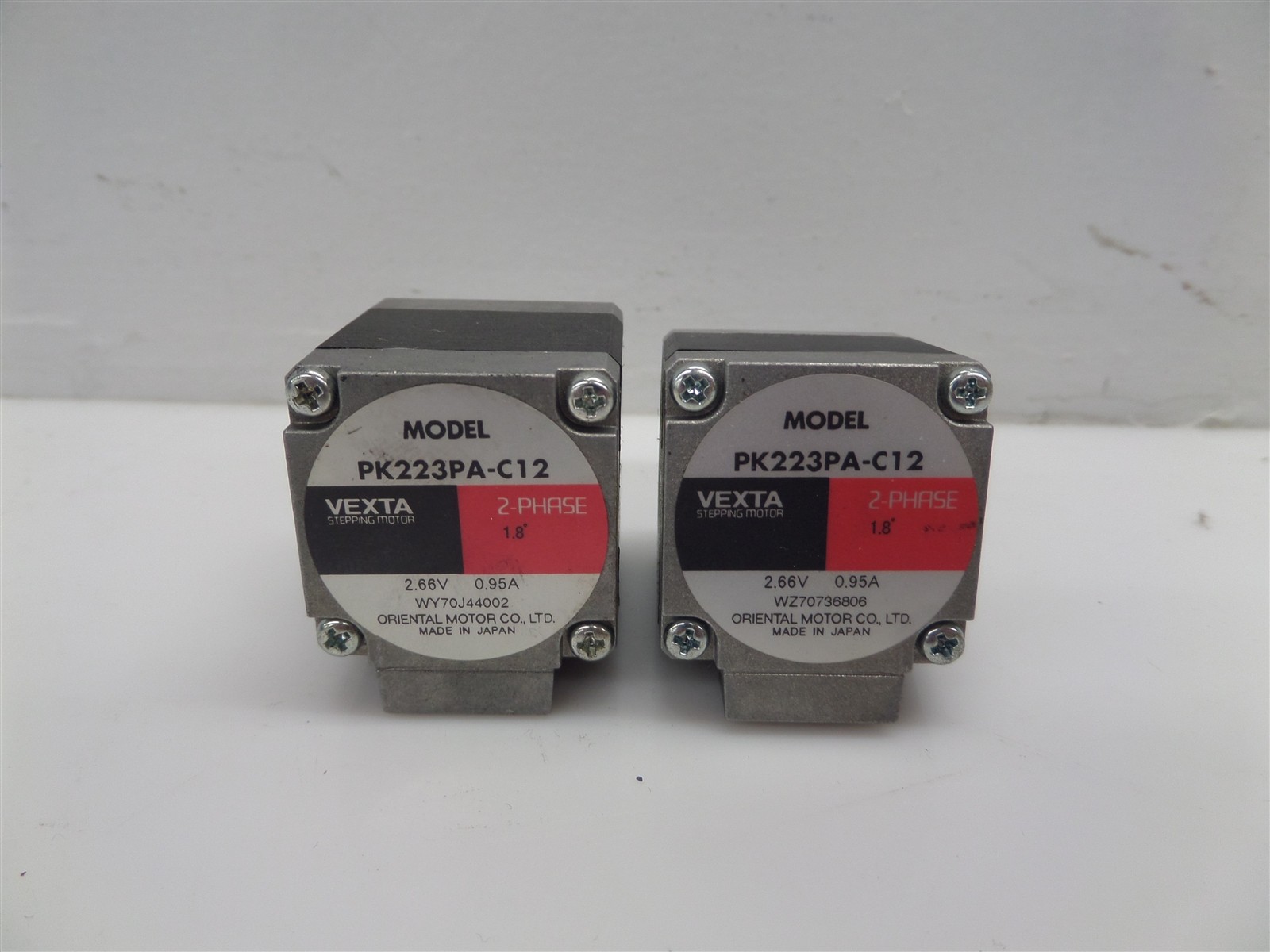 Lot Of 2 Vexta PK223PA-C12 2-Phase 1.8°/STEP Stepping Motors