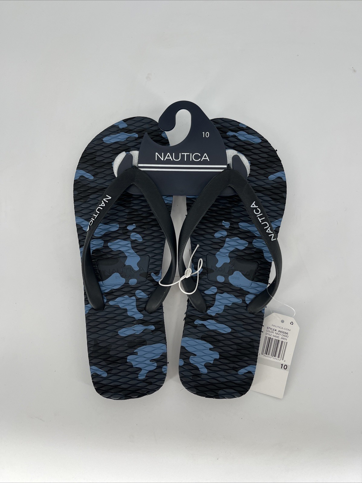 Nautica Jiren Navy Camo Flip Flops Men's Size 10 - Casual Sandals Beach Footwear